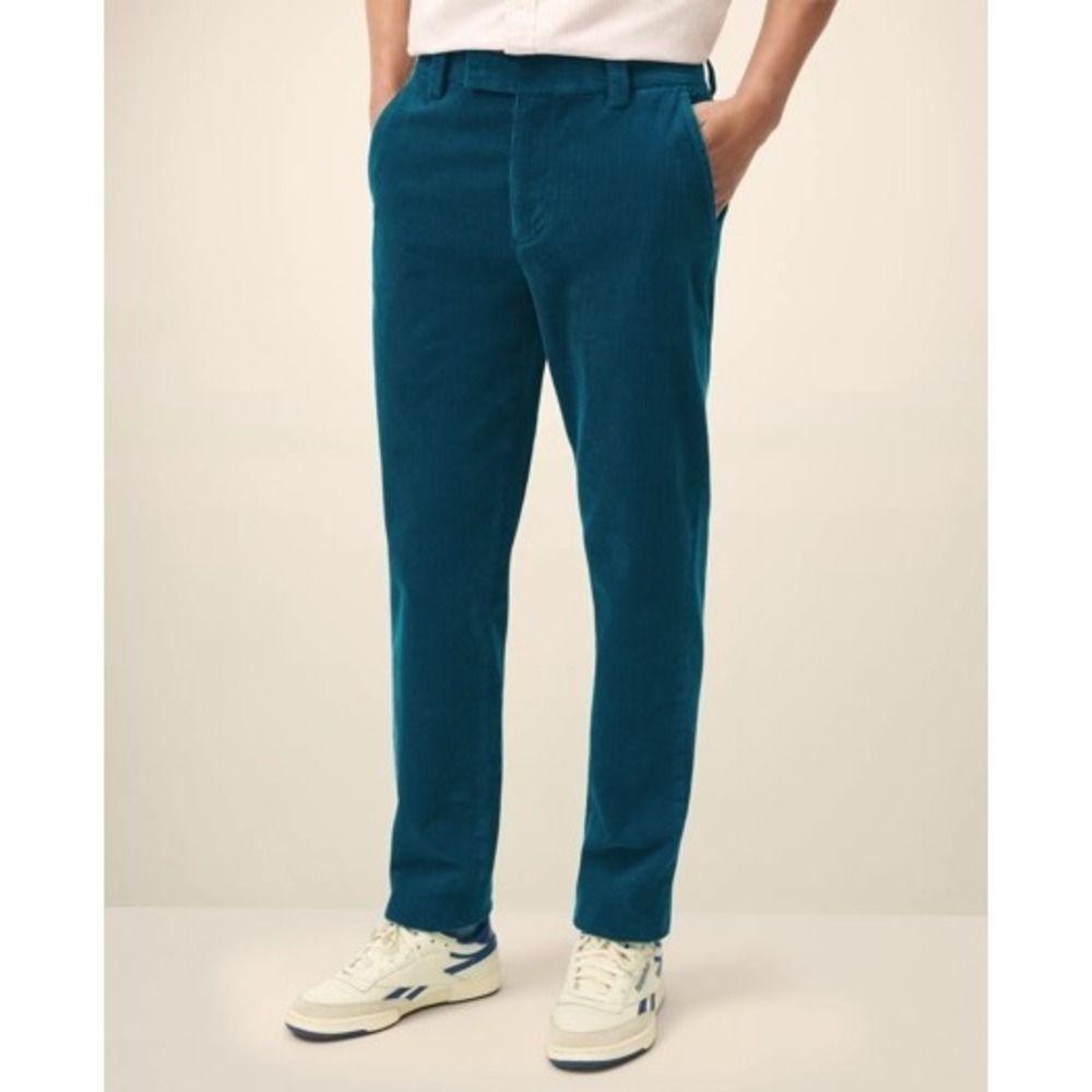 Brooks Brothers Mens Slim Fit Corduroy Pants Teal Blue W34 L32 100214495